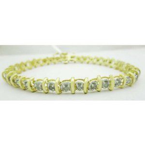 Genuine 1.85 Cts Diamonds Bracelet 10k Yellow Gold